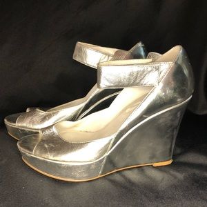 Silver wedges by Nine West SZ 8